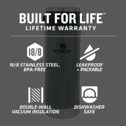 Stanley 16oz Classic Travel Press Hammertone Green -Outdoor Equipment Store 022 2