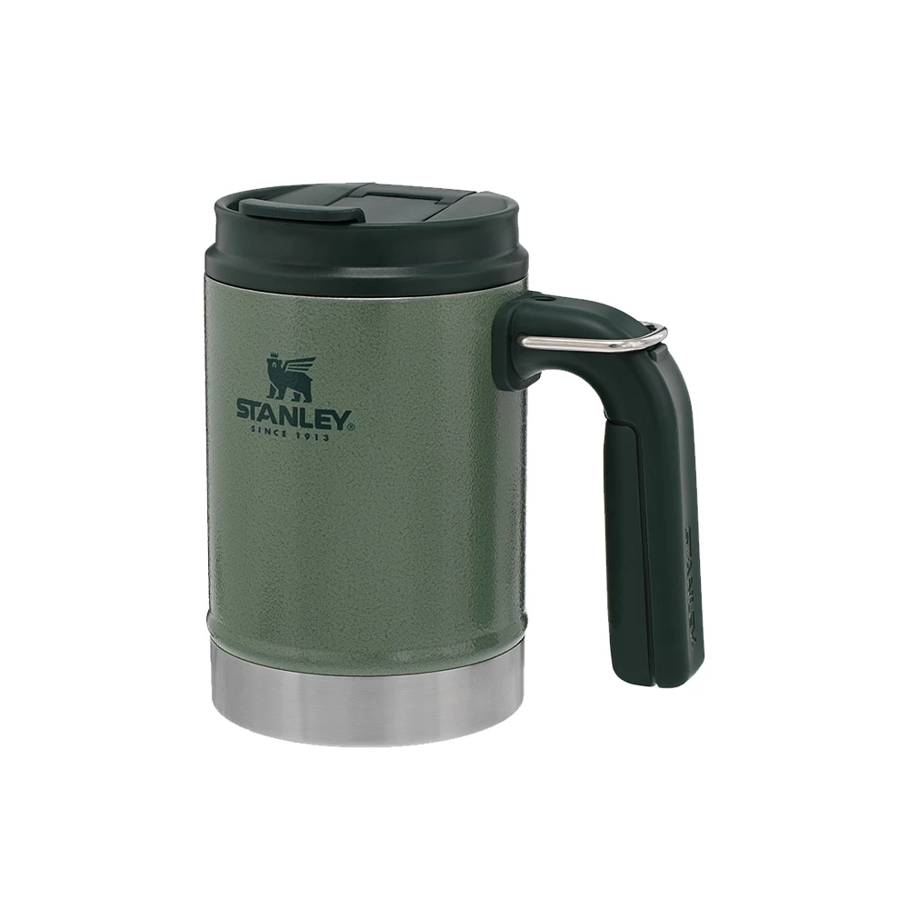 Stanley Classic Vacuum Steel Camp Mug 16oz Hammertone Green 4 Stanley Classic Vacuum Steel Camp Mug 16oz Hammertone Green - Image 2