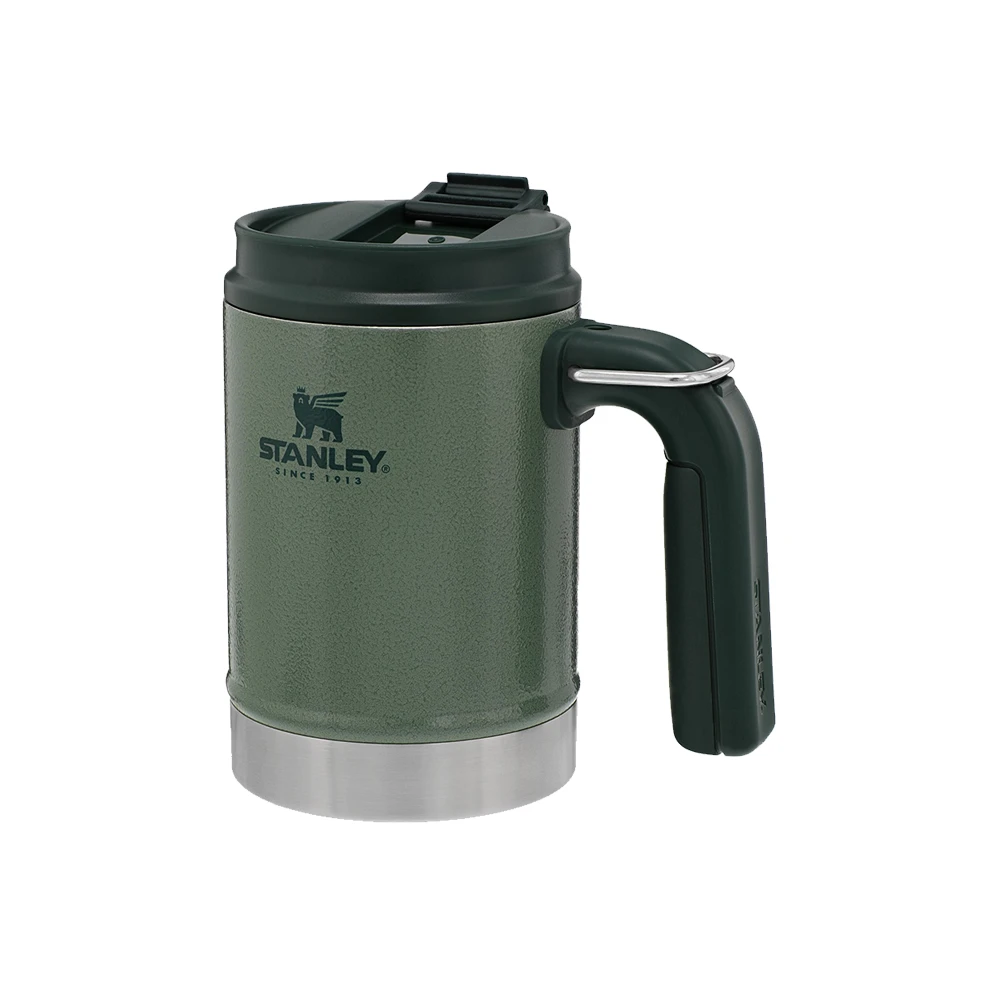Stanley Classic Vacuum Steel Camp Mug 16oz Hammertone Green 5 Stanley Classic Vacuum Steel Camp Mug 16oz Hammertone Green - Image 3
