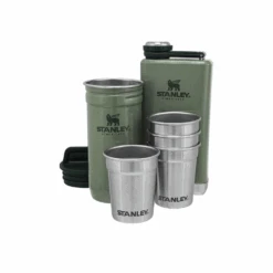 Stanley Adventure Shot Glass Set + Flask Hammertone Green -Outdoor Equipment Store 10 01883 077 3