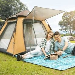 Hewolf Auto 3-4 Person Tent - Camel -Outdoor Equipment Store 10