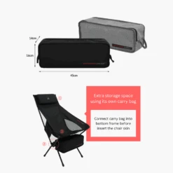 KZM Schwyz High Lightweight Chair Black -Outdoor Equipment Store 11 50f4835c a2cd 4640 89a6 b3b912b35f04