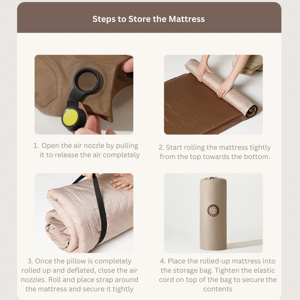 CSTUR Camping Inflatable Bed - Tan 11 CSTUR Camping Inflatable Bed - Tan - Image 9