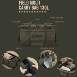 KZM Field Multi Carry Bag 100L & 130L -Outdoor Equipment Store 130L features