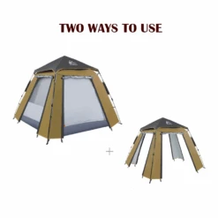 Hewolf Auto 3-4 Person Tent - Camel -Outdoor Equipment Store 15