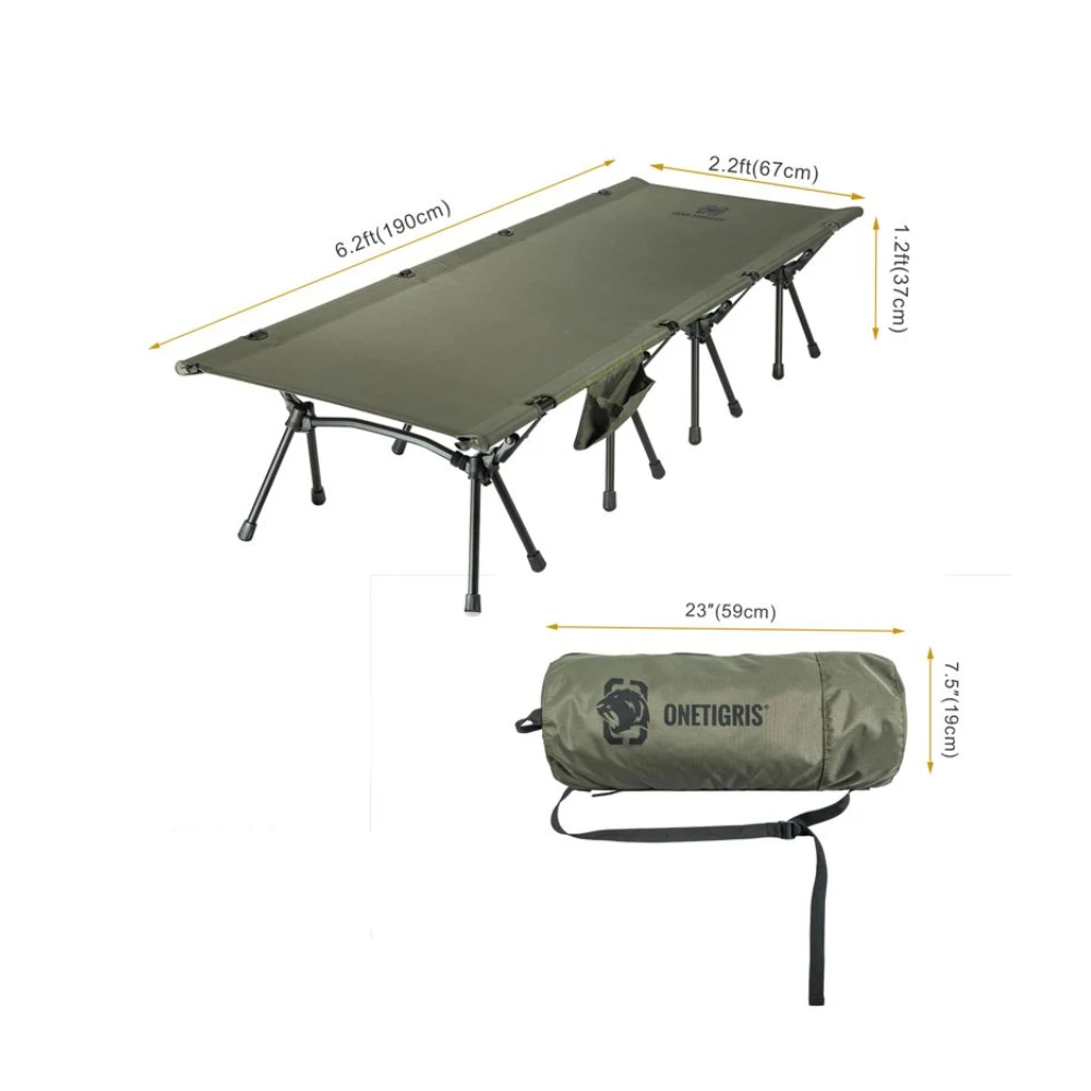 OneTigris Outdoor Foldable Camp Bed - Ranger Green 6 OneTigris Outdoor Foldable Camp Bed - Ranger Green - Image 4