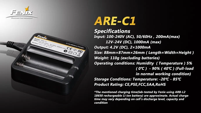 Fenix ARE-C1 18650 Battery Charger 4 Fenix ARE-C1 18650 Battery Charger - Image 2