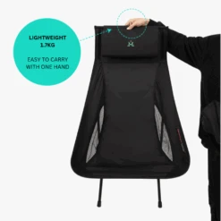 KZM Schwyz High Lightweight Chair Black -Outdoor Equipment Store 3 f2f08a35 ab33 40e7 a52b fa4e6cb6c563