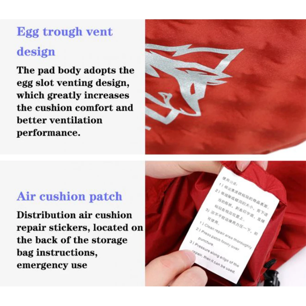 Hewolf Inflatable Mat Orange - Single/Double 11 Hewolf Inflatable Mat Orange - Single/Double - Image 9