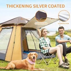 Hewolf Auto 3-4 Person Tent - Camel -Outdoor Equipment Store 5 27