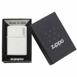 Zippo 214ZL White Matte With Zippo Logo - Refillable Windproof Lighter -Outdoor Equipment Store 88