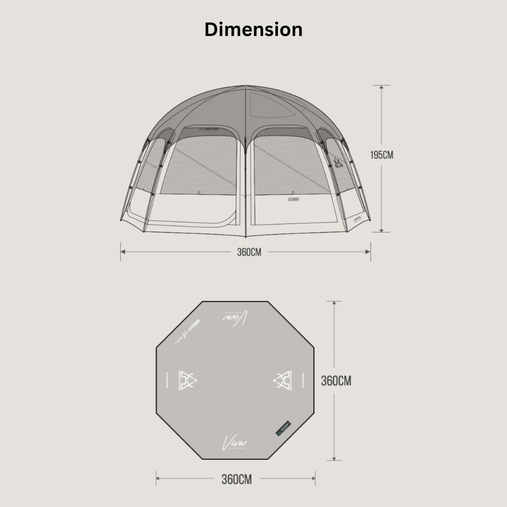 KZM Viva Dome Shelter Plus - Sand 11 KZM Viva Dome Shelter Plus - Sand - Image 9