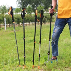 Ace Camp External Lock 3-Section Trekking Pole -Outdoor Equipment Store AceCamp Retractable 3Section Aluminum Alloy Mountain Climbing Hiking Walking Stick External Lock Trekking Pole 6061 nmu4