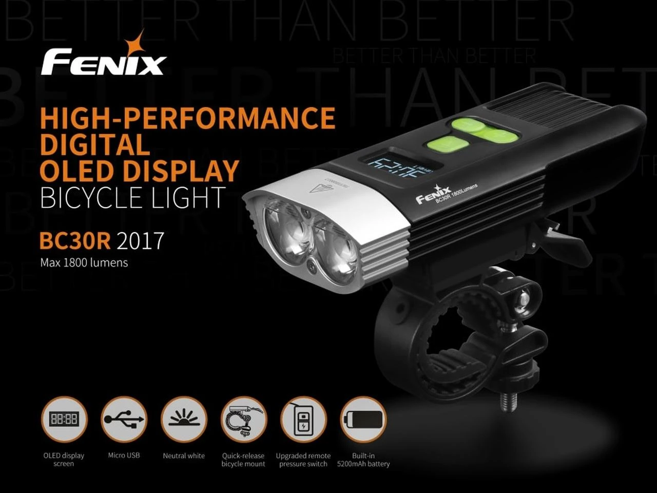 Fenix BC30R USB Rechargable Bicycle Light 4 Fenix BC30R USB Rechargable Bicycle Light - Image 2