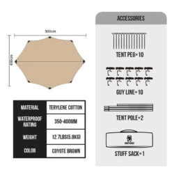 OneTigris Bulwark Rain Fly Camping Tarp - T/C Version -Outdoor Equipment Store CE HTM01 TC A 04