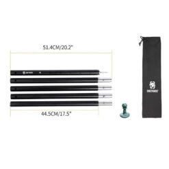 OneTigris Tent Pole Set Black -Outdoor Equipment Store CE ZPG08 BK 04