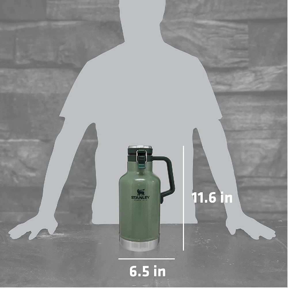 Stanley Classic Vacuum Growler 2QT Hammertone Green 7 Stanley Classic Vacuum Growler 2QT Hammertone Green - Image 5