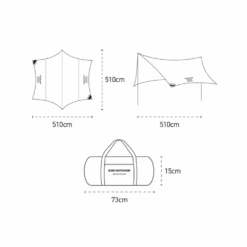 KZM Wild Field Hexa Tarp -Outdoor Equipment Store Dimension tarp
