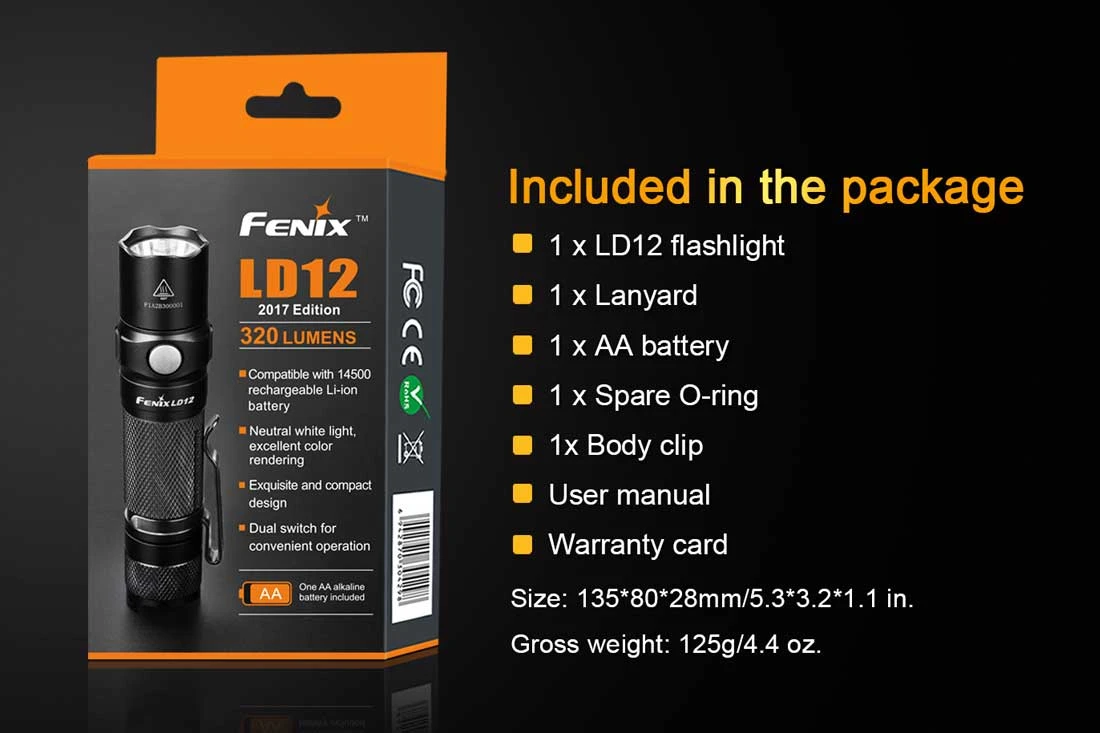 Fenix LD12 2017 Edition LED Flashlight 320 Lumens 4 Fenix LD12 2017 Edition LED Flashlight 320 Lumens - Image 2
