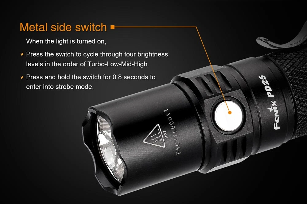 Fenix PD25 XP-L LED Flashlight Black 8 Fenix PD25 XP-L LED Flashlight Black - Image 6