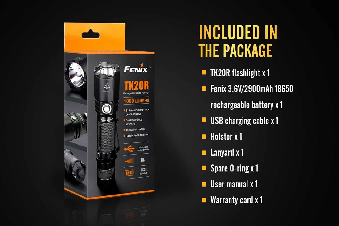 Fenix TK20R Rechargeable Tactical Flashlight 6 Fenix TK20R Rechargeable Tactical Flashlight - Image 4