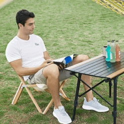 Hewolf Foldable Wooden Chair - Small -Outdoor Equipment Store HW J2058S KHA 02