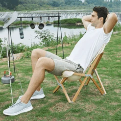 Hewolf Foldable Wooden Chair - Small -Outdoor Equipment Store HW J2058S KHA 03