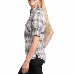 Kuhl Woman Spektra Plaid LS Shirt - Storm -Outdoor Equipment Store KUHL8316 STM 5
