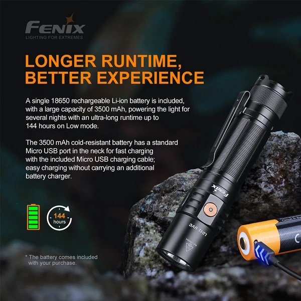 Fenix LD32 UVC XHP 35 HI And 10mW UVC LED Flashlight Black 9 Fenix LD32 UVC XHP 35 HI And 10mW UVC LED Flashlight Black - Image 7