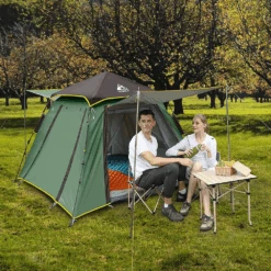 Hewolf Auto 3-4 Person Tent - Green -Outdoor Equipment Store MON 1654 GRN 4