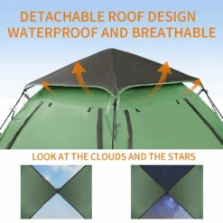 Hewolf Auto 3-4 Person Tent - Green -Outdoor Equipment Store MON 1654 GRN 6