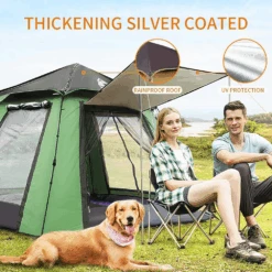 Hewolf Auto 3-4 Person Tent - Green -Outdoor Equipment Store MON 1654 GRN 7