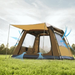 Hewolf Large 8 Person Square Top Automatic Tent -Outdoor Equipment Store MON 1847 CAM 6