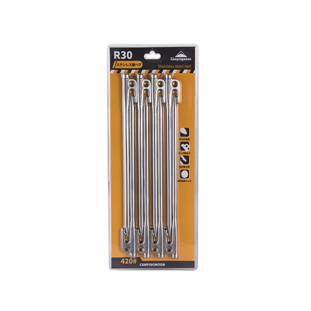 Campingmoon Stainless Steel Tent Pegs Silver 3 Campingmoon Stainless Steel Tent Pegs Silver