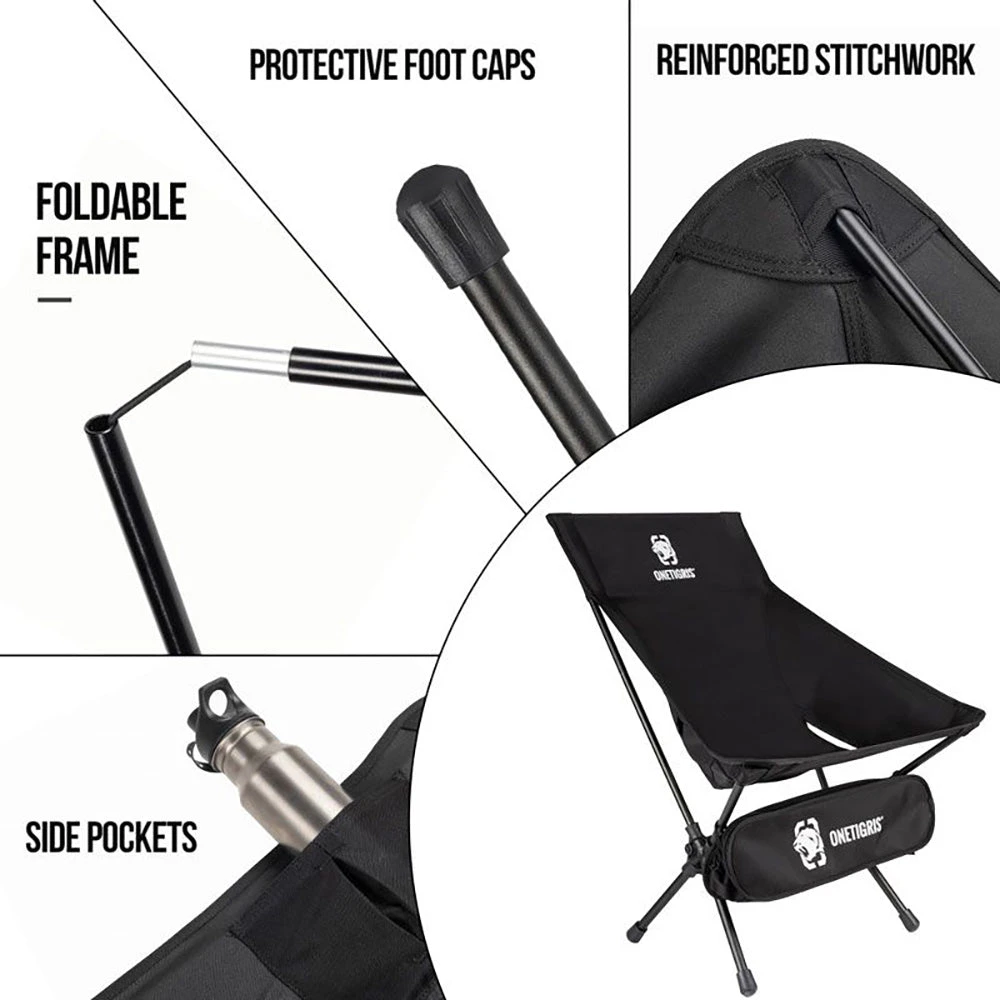 OneTigris Portable Camping Chair Large - Black 4 OneTigris Portable Camping Chair Large - Black - Image 2