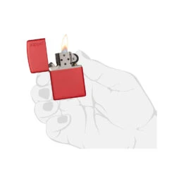 Zippo 233ZL Red Matte With Zippo Logo - Refillable Windproof Lighter -Outdoor Equipment Store zippo 233zl 5